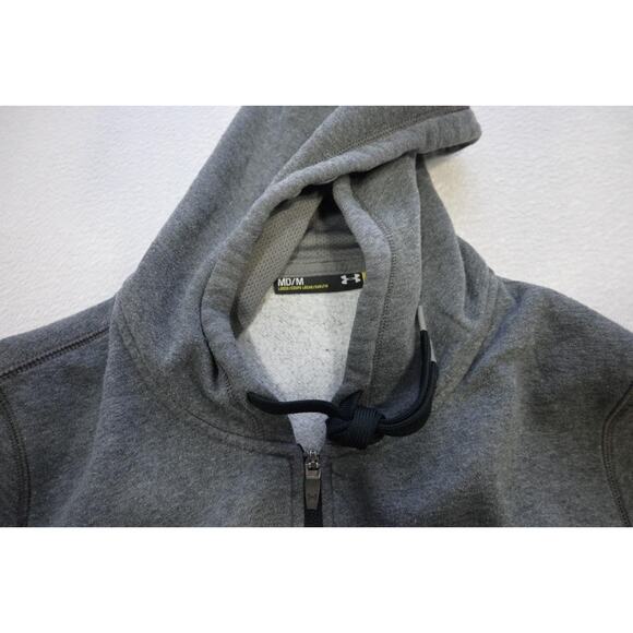 Under Armour Hoodie Loose Gray Full Zip Performance Cotton Blend Mens Sz Medium - Picture 8 of 9